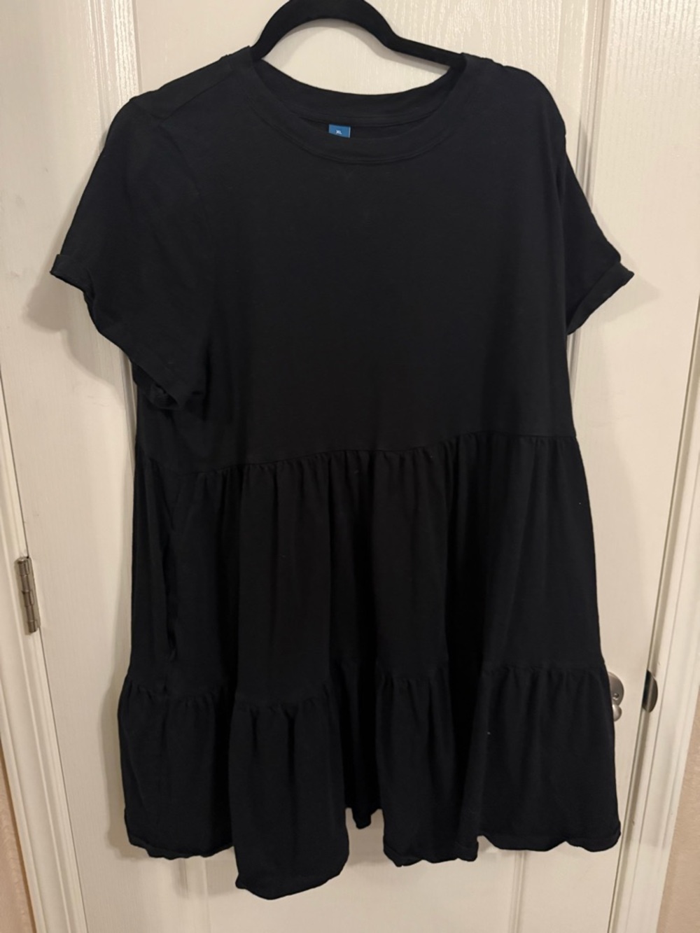 Old Navy Black Short Sleeve Babydoll Dress
